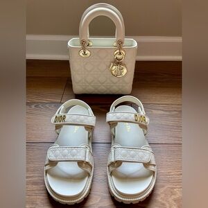 Dior Dioract Cannage Calfskin Sandals 40